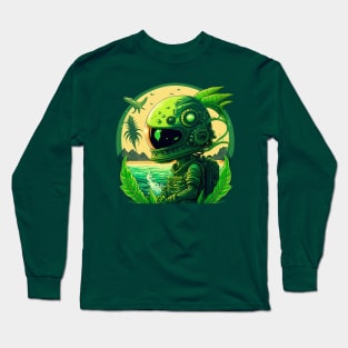 Green alien astronaut Long Sleeve T-Shirt